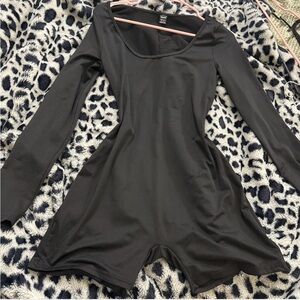 SHEIN Black Long Sleeve Romper